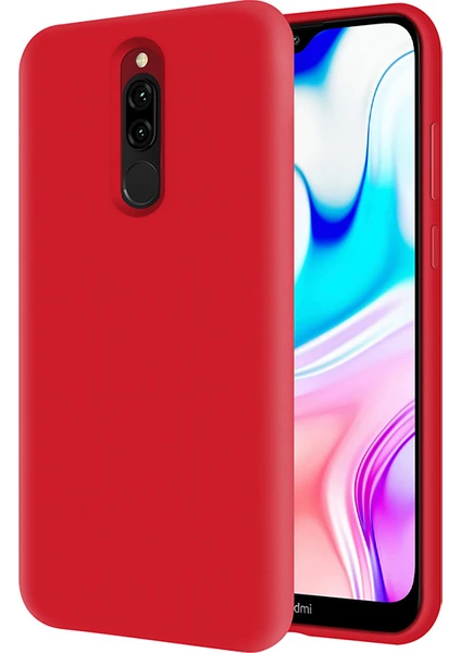 Kzy Xiaomi Redmi 8 İçi Kadife Soft Silikon Kılıf - Kırmızı