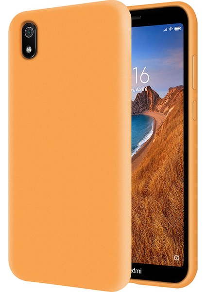 Xiaomi Redmi 7A İçi Kadife Soft Silikon Kılıf - Turuncu