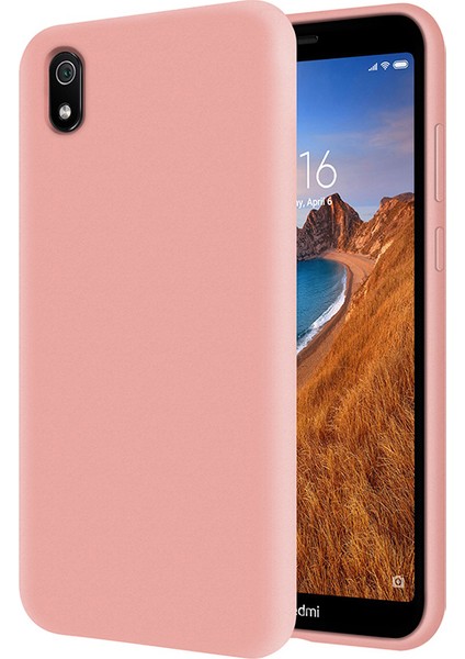 Xiaomi Redmi 7A İçi Kadife Soft Silikon Kılıf - Pembe