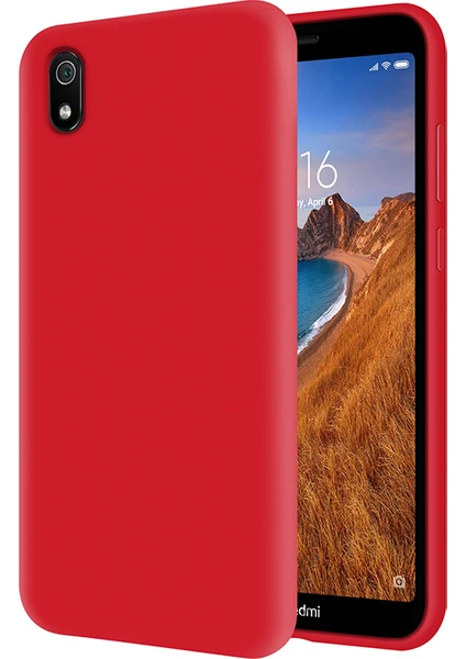 Kzy Xiaomi Redmi 7A İçi Kadife Soft Silikon Kılıf - Kırmızı