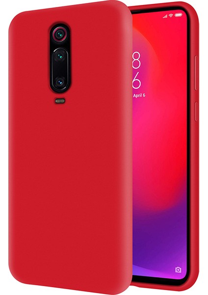 Xiaomi Mi 9t İçi Kadife Soft Silikon Kılıf - Kırmızı