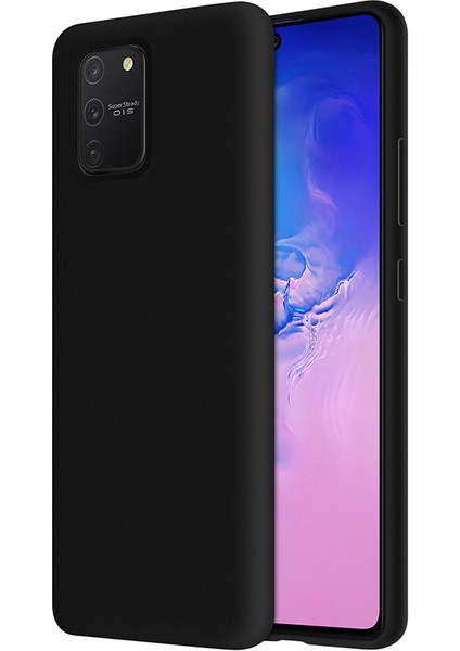 Samsung Galaxy S10 Lite İçi Kadife Soft Silikon Kılıf - Siyah