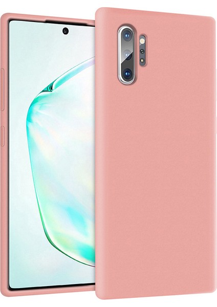 Samsung Galaxy Note 10 Plus İçi Kadife Soft Silikon Kılıf - Pembe