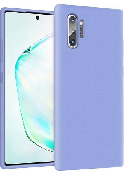 Samsung Galaxy Note 10 Plus İçi Kadife Soft Silikon Kılıf - Açık Mavi