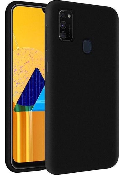 Samsung Galaxy M30S İçi Kadife Soft Silikon Kılıf - Siyah