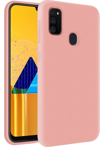 Samsung Galaxy M30S İçi Kadife Soft Silikon Kılıf - Pembe