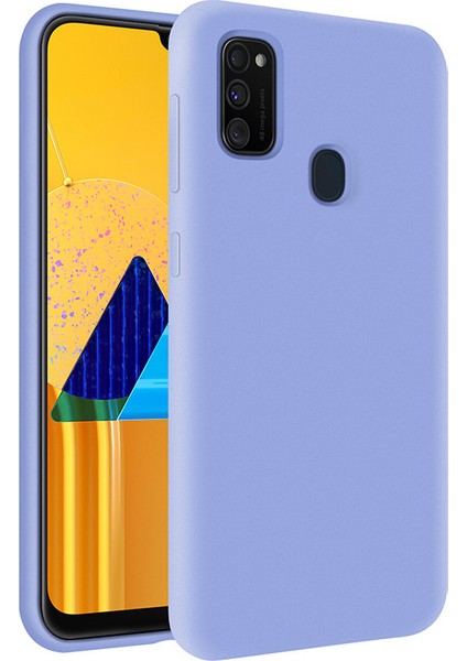 Samsung Galaxy M30S İçi Kadife Soft Silikon Kılıf - Açık Mavi