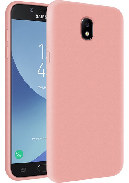 Samsung Galaxy J7 Pro İçi Kadife Soft Silikon Kılıf - Pembe