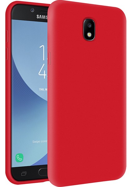 Samsung Galaxy J7 Pro İçi Kadife Soft Silikon Kılıf - Kırmızı