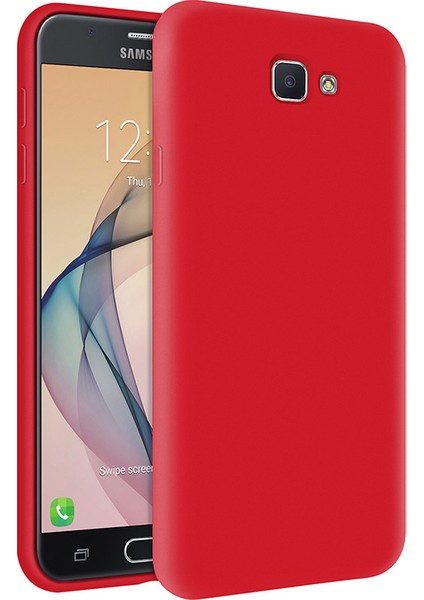 Samsung Galaxy J7 Prime İçi Kadife Soft Silikon Kılıf - Kırmızı