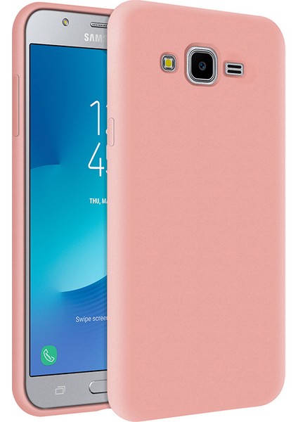 Samsung Galaxy J7 İçi Kadife Soft Silikon Kılıf - Pembe