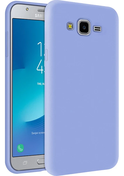 Kzy Samsung Galaxy J7 İçi Kadife Soft Silikon Kılıf - Açık Mavi