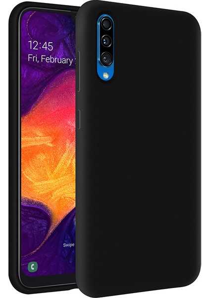 Samsung Galaxy A50 İçi Kadife Soft Silikon Kılıf - Siyah