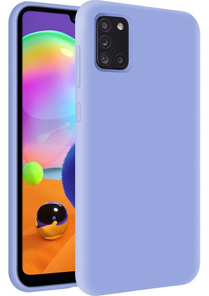 Samsung Galaxy A31 İçi Kadife Soft Silikon Kılıf - Açık Mavi