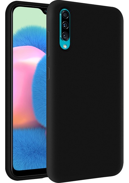 Samsung Galaxy A30S İçi Kadife Soft Silikon Kılıf - Siyah