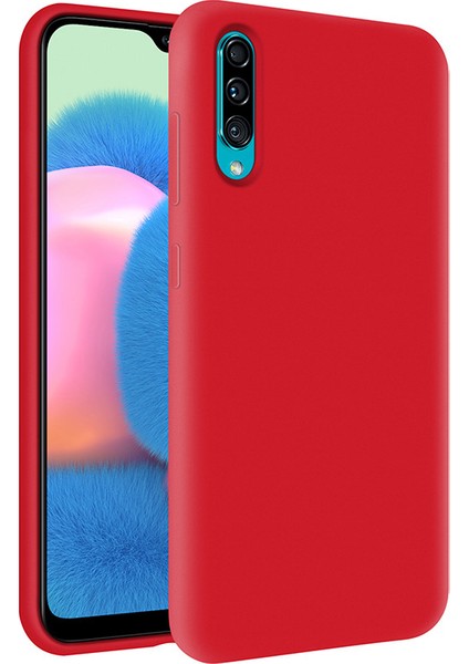 Kzy Samsung Galaxy A30S İçi Kadife Soft Silikon Kılıf - Kırmızı