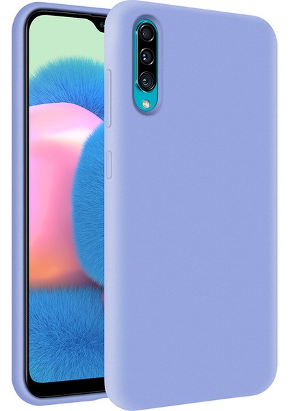 Samsung Galaxy A30S İçi Kadife Soft Silikon Kılıf - Açık Mavi