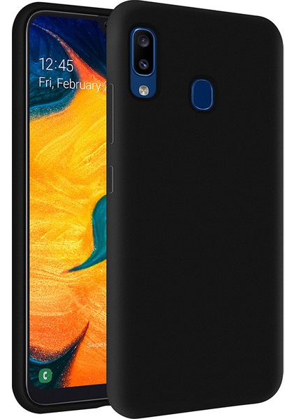 Samsung Galaxy A30 İçi Kadife Soft Silikon Kılıf - Siyah