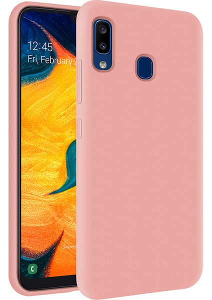 Samsung Galaxy A30 İçi Kadife Soft Silikon Kılıf - Pembe