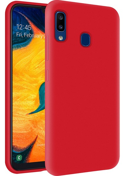 Samsung Galaxy A30 İçi Kadife Soft Silikon Kılıf - Kırmızı