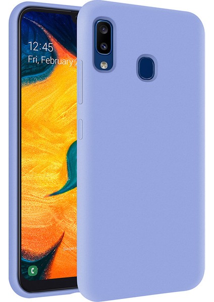 Samsung Galaxy A30 İçi Kadife Soft Silikon Kılıf - Açık Mavi