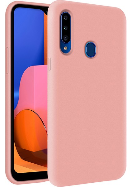 Kzy Samsung Galaxy A20S İçi Kadife Soft Silikon Kılıf - Pembe