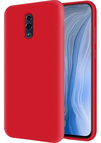 Oppo Reno İçi Kadife Soft Silikon Kılıf - Kırmızı