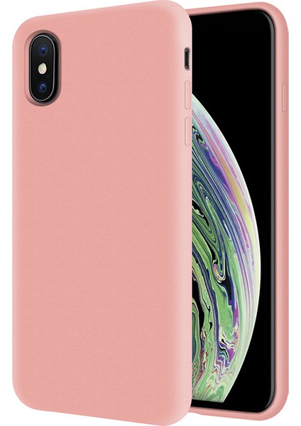 Apple iPhone Xs İçi Kadife Soft Silikon Kılıf - Pembe