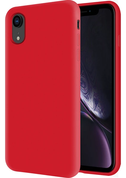 Kzy Apple iPhone Xr İçi Kadife Soft Silikon Kılıf - Kırmızı