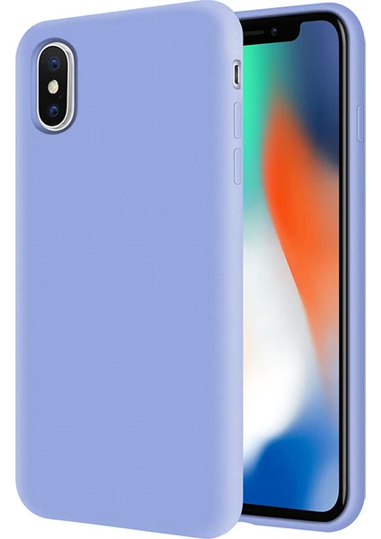 Kzy Apple iPhone x İçi Kadife Soft Silikon Kılıf - Açık Mavi