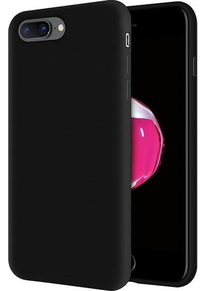 Apple iPhone 7 Plus İçi Kadife Soft Silikon Kılıf - Siyah