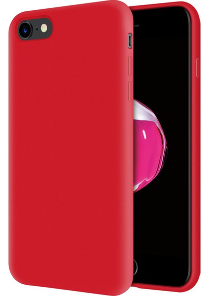 Apple iPhone 7 İçi Kadife Soft Silikon Kılıf - Kırmızı