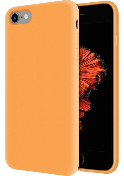 Apple iPhone 6s İçi Kadife Soft Silikon Kılıf - Turuncu