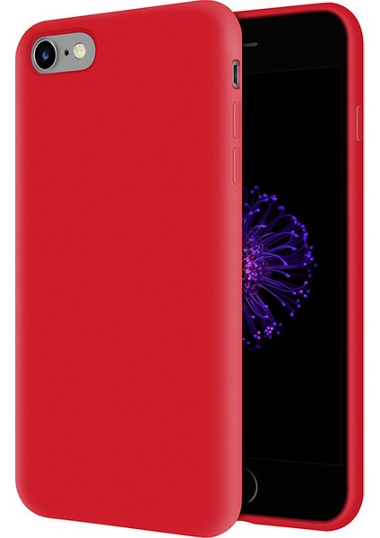 Apple iPhone 6 Plus İçi Kadife Soft Silikon Kılıf - Kırmızı