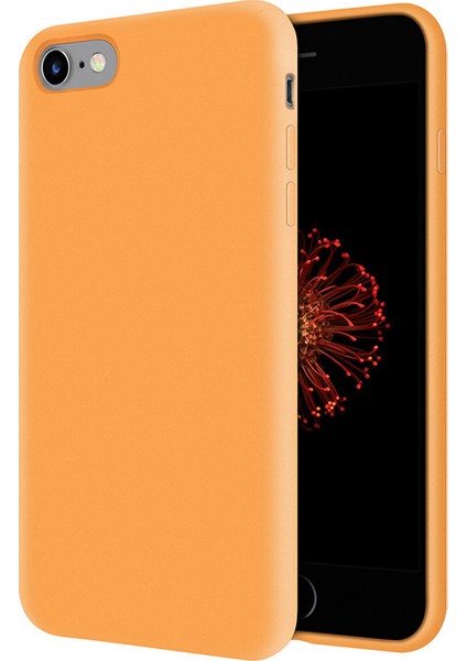 Apple iPhone 6 İçi Kadife Soft Silikon Kılıf - Turuncu