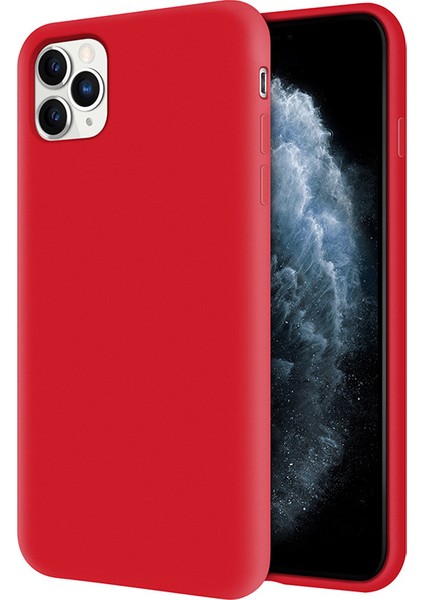 Apple iPhone 11 Pro İçi Kadife Soft Silikon Kılıf - Kırmızı