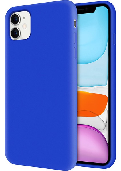 Apple iPhone 11 İçi Kadife Soft Silikon Kılıf - Mavi
