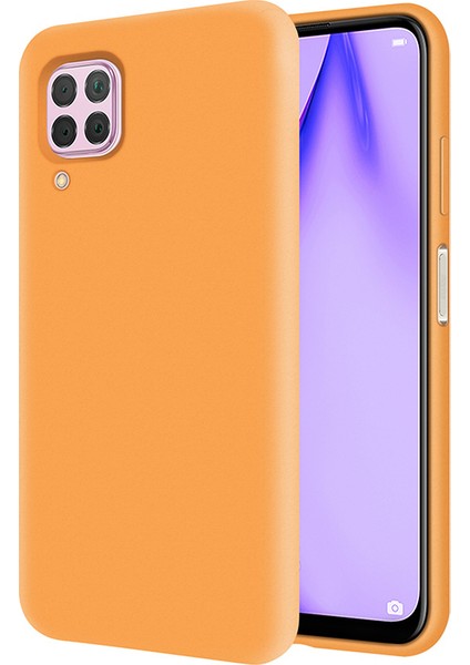 Huawei P40 Lite İçi Kadife Soft Silikon Kılıf - Turuncu