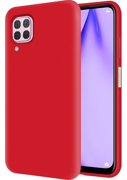 Huawei P40 Lite İçi Kadife Soft Silikon Kılıf - Kırmızı