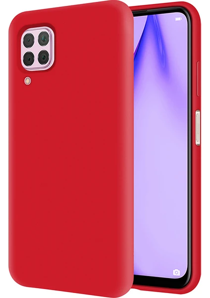 Kzy Huawei P40 Lite İçi Kadife Soft Silikon Kılıf - Kırmızı