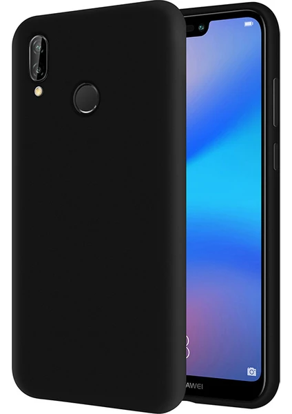 Kzy Huawei P20 Lite İçi Kadife Soft Silikon Kılıf - Siyah