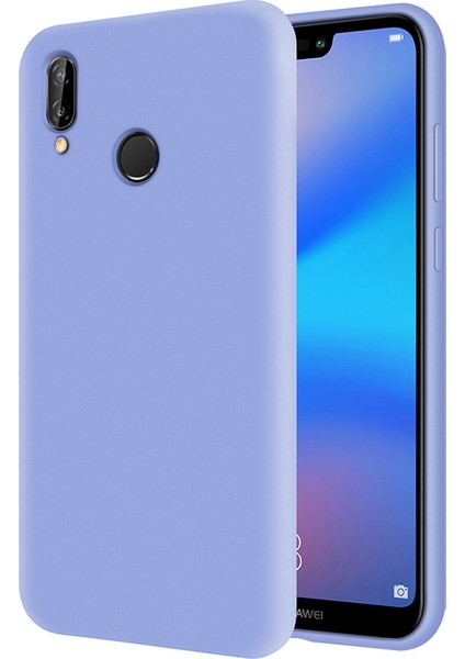 Huawei P20 Lite İçi Kadife Soft Silikon Kılıf - Açık Mavi