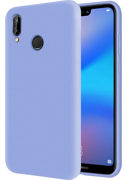 Kzy Huawei P20 Lite İçi Kadife Soft Silikon Kılıf - Açık Mavi