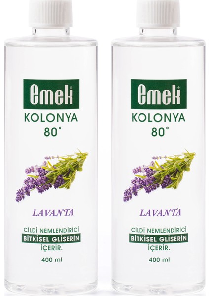 Gliserinli Kolonya Lavanta 2 Adet 400 ml