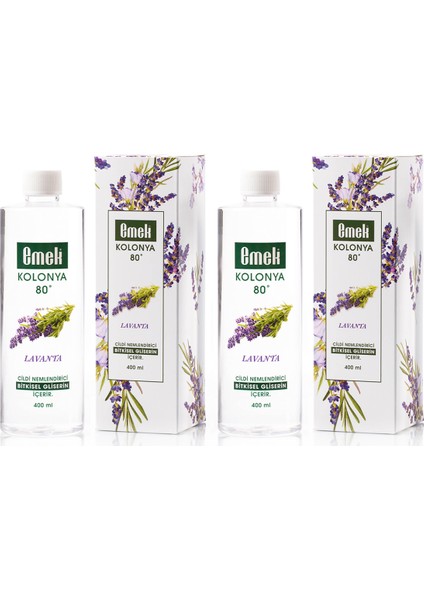 Gliserinli Kolonya Lavanta 2 Adet 400 ml