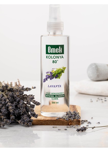Gliserinli Kolonya Lavanta 4 Adet 200 ml Sprey