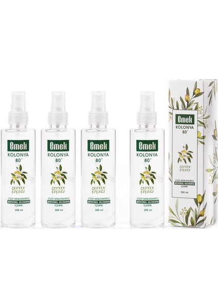 Gliserinli Kolonya Zeytin Çiçeği 4 Adet 200 ml Sprey fiyatları