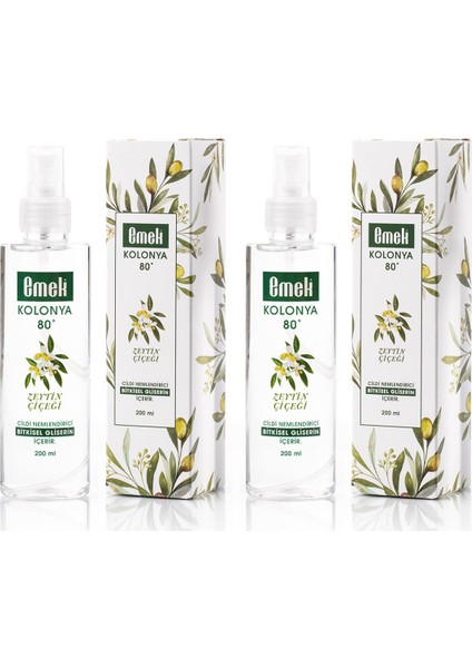Gliserinli Kolonya Zeytin Çiçeği 2 Adet 200 ml Sprey