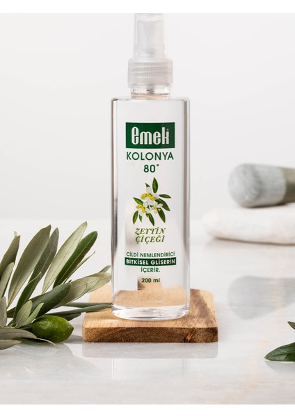 Gliserinli Kolonya Zeytin Çiçeği 2 Adet 200 ml Sprey