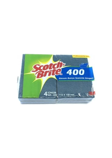 Scotch Brite 400 Hassas Banyo Temizlik Süngeri 4'lü Mavi